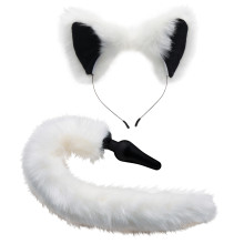 Tailz White Fox Tail Anal Plug og Ører  1