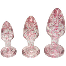 baseks Pink Glitter Buttplug Set