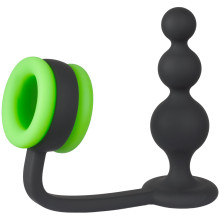 Ouch! Glow in the Dark Beaded Buttplug met Cockring