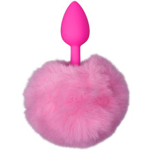 baseks Pink Furry Bunny Tail Buttplug